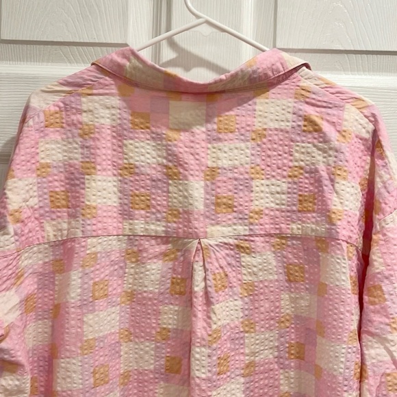 Smash + Tess Malia Pink Hawaiian Check Plaid Shirt - Picture 7 of 14